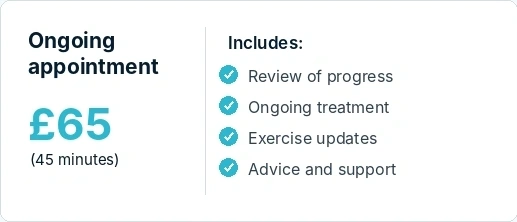 £60 ongoing 45 minute appointment for home physio in brighton.
